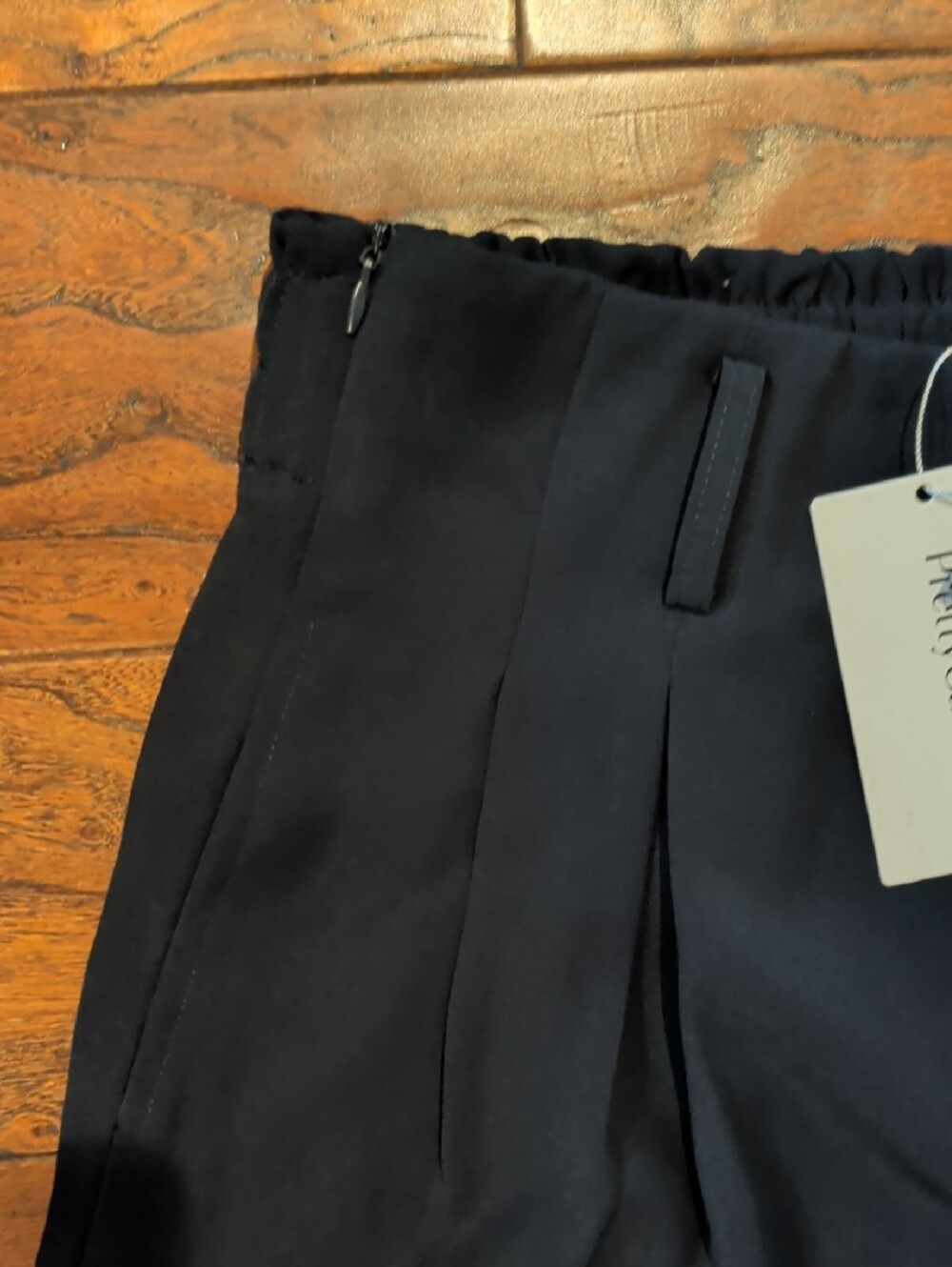 High-Rise Navy Wide-Leg Trousers for Women - Picture 4 of 7